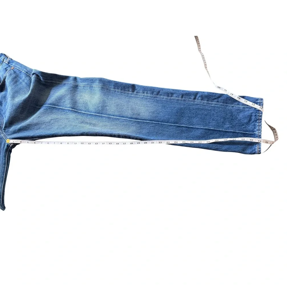 Levis Made & Crafted 501 Original Fit Jeans Blue Creased Denim Mens 33x34